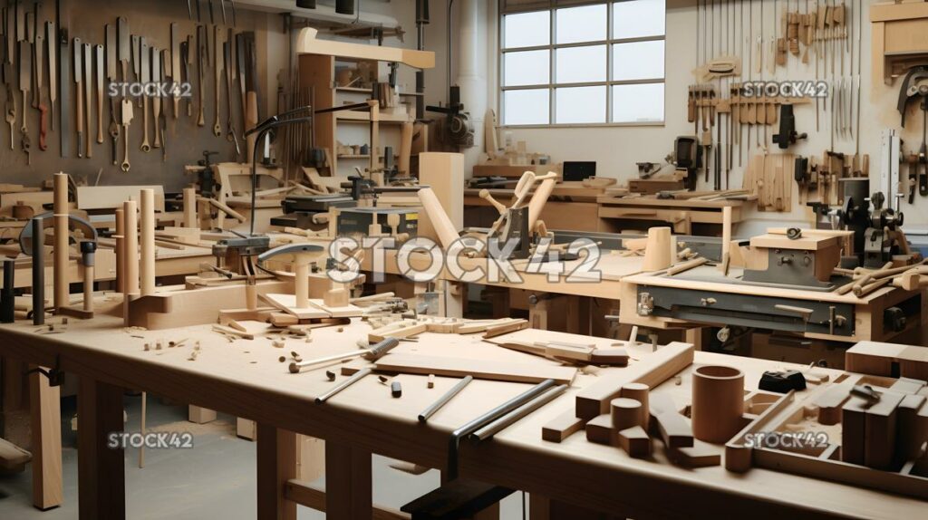 A workshop filled with woodworking tools such as chisels  one