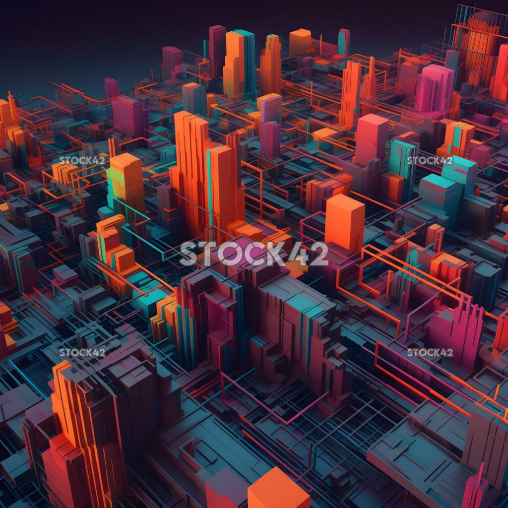 Abstract cityscapes shapes colors patternscinematic –u