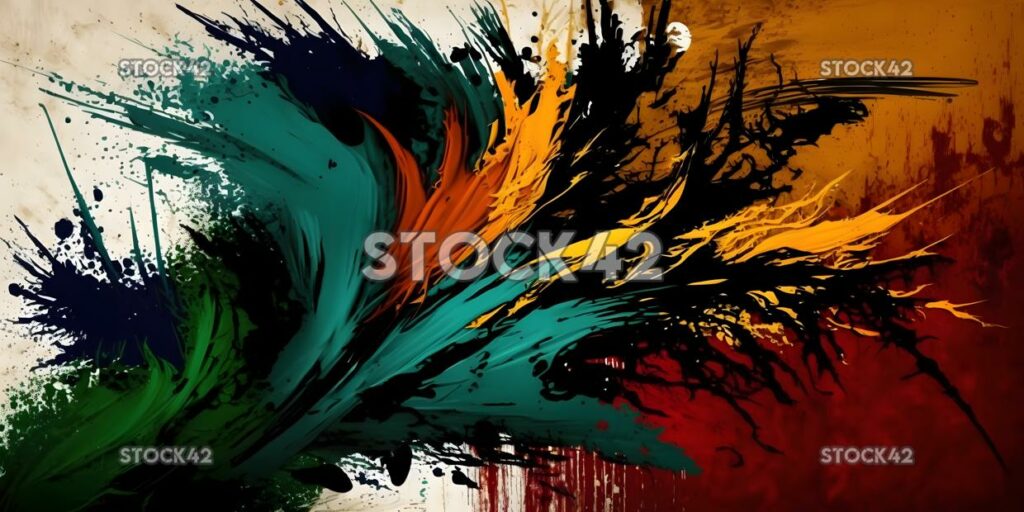 Abstract expressionism action painting color field textur three