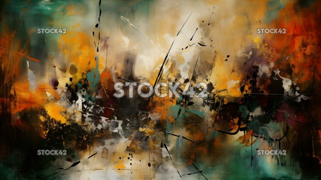 Abstract expressionism paint splatters textures colors