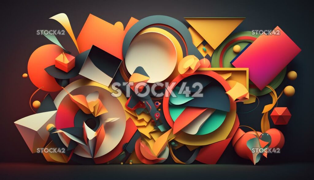 Abstract geometry shapes colors four