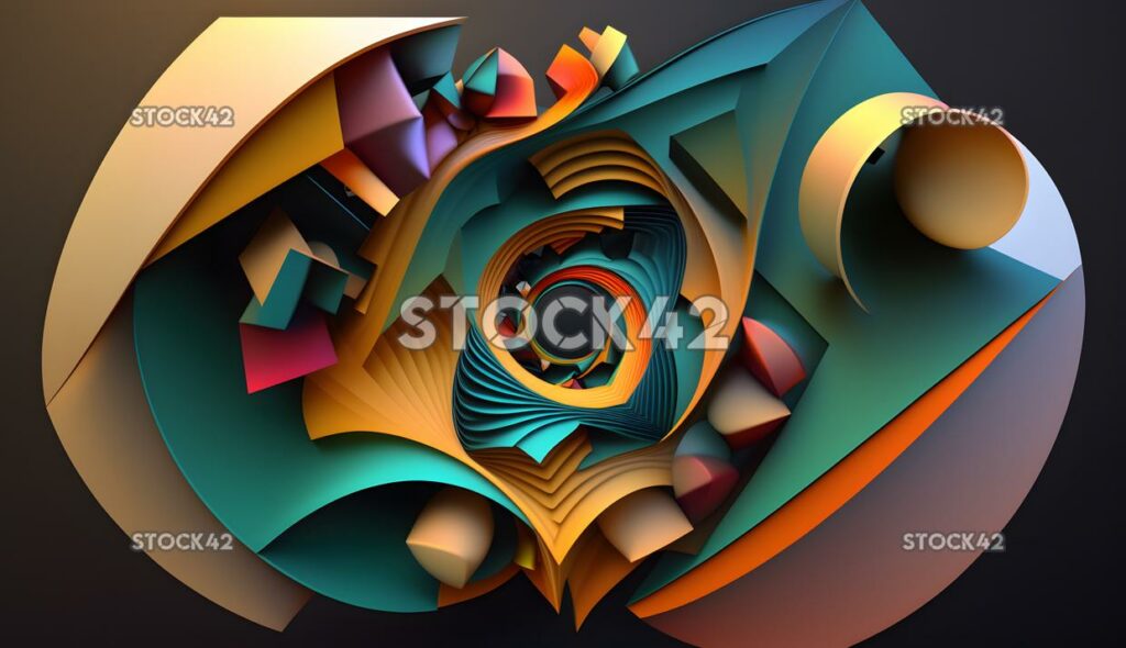 Abstract geometry shapes colors three