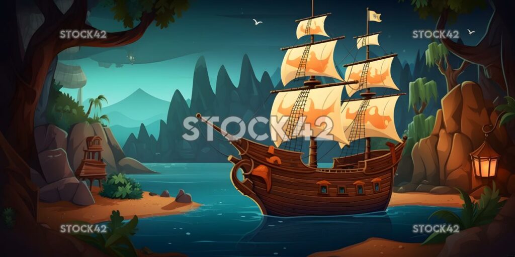 Adventure game with a pirate theme and hidden treasure three