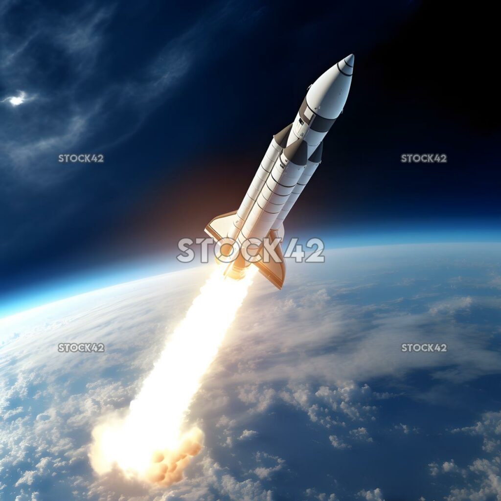 Aerospace technology satellites space exploration rocket  three