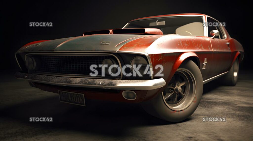 American muscle car loud powerful Hyper-realistic texture two