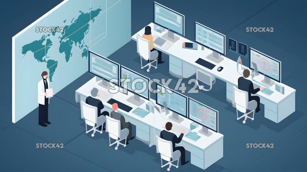 An IT operations team performing system administration an three