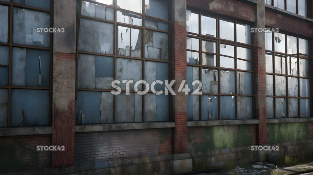 An abandoned industrial building with broken windows Hype