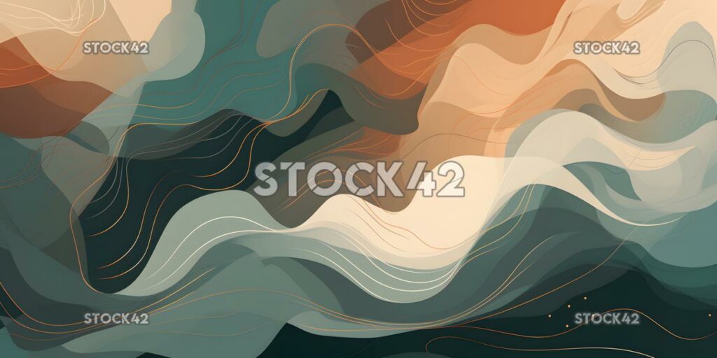 An abstract background with flowing shapes and muted colo