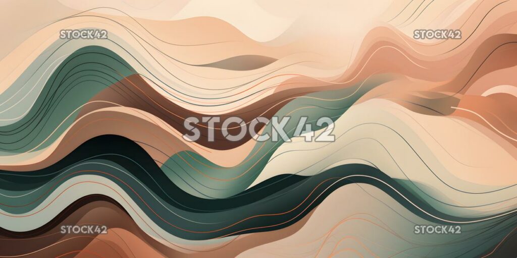 An abstract background with flowing shapes and muted colo two