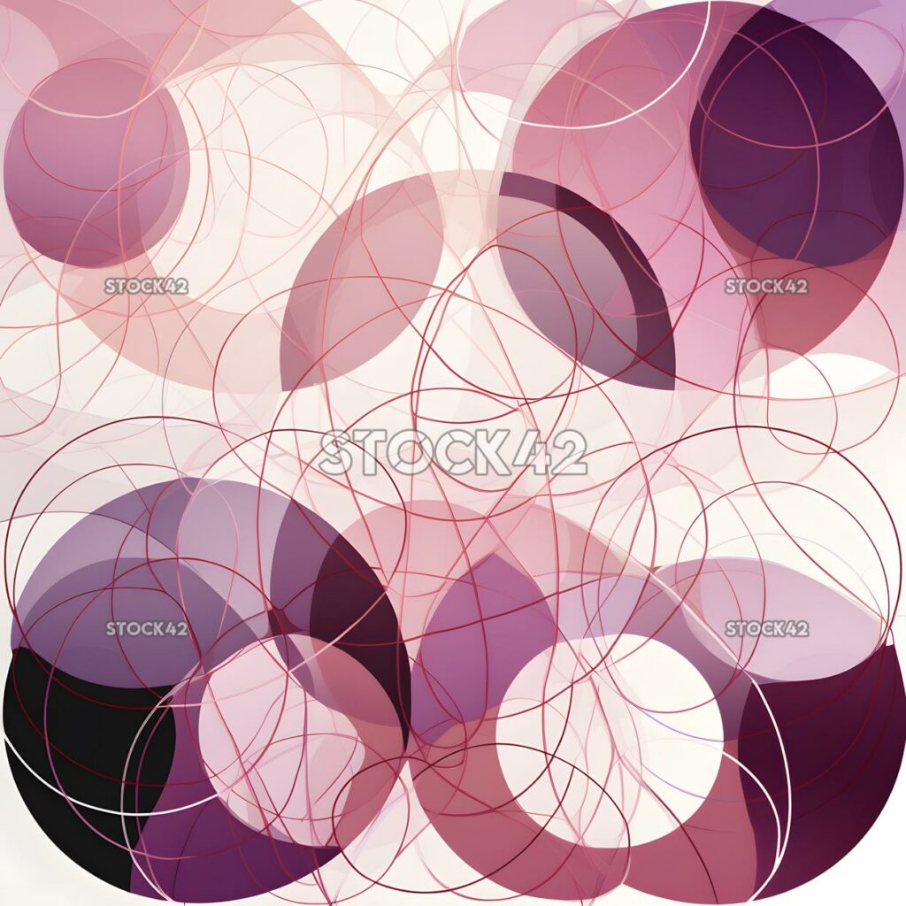 An abstract design of overlapping circles in shades of pu one