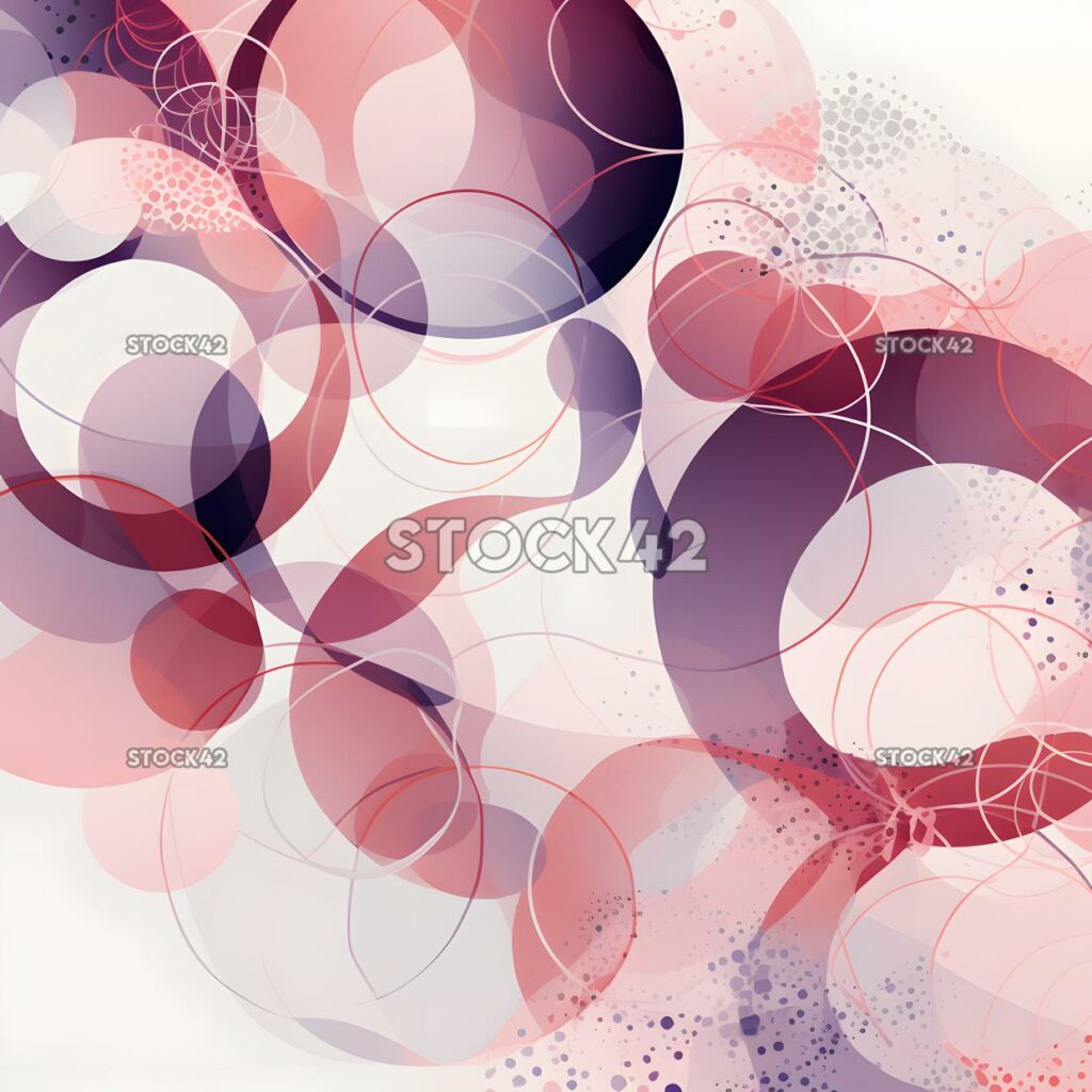 An abstract design of overlapping circles in shades of pu three