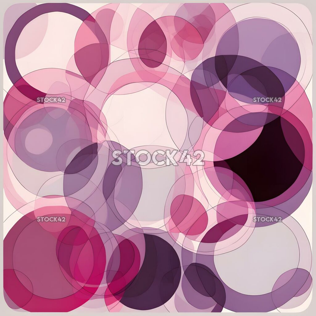 An abstract design of overlapping circles in shades of pu two