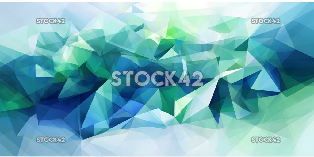 An abstract design with overlapping triangles in shades o three