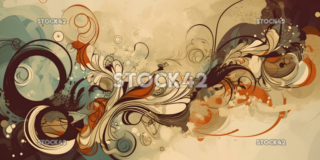 An abstract design with swirling shapes and lines one