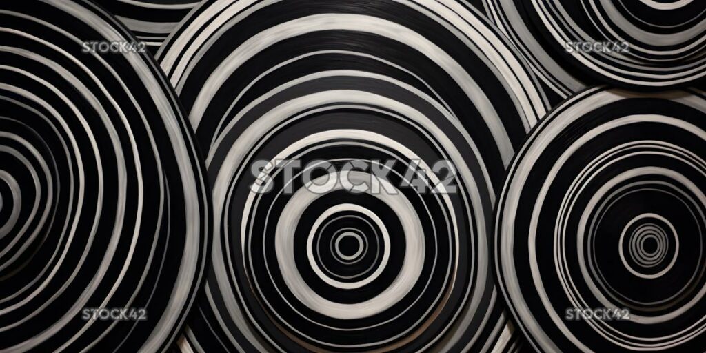 An abstract pattern of concentric circles one