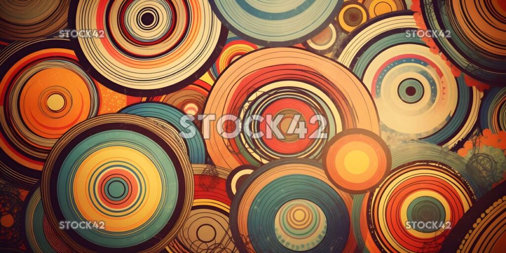 An abstract pattern of concentric circles three