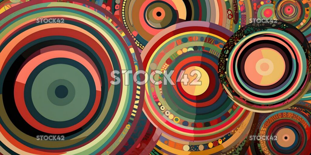 An abstract pattern of concentric circles two