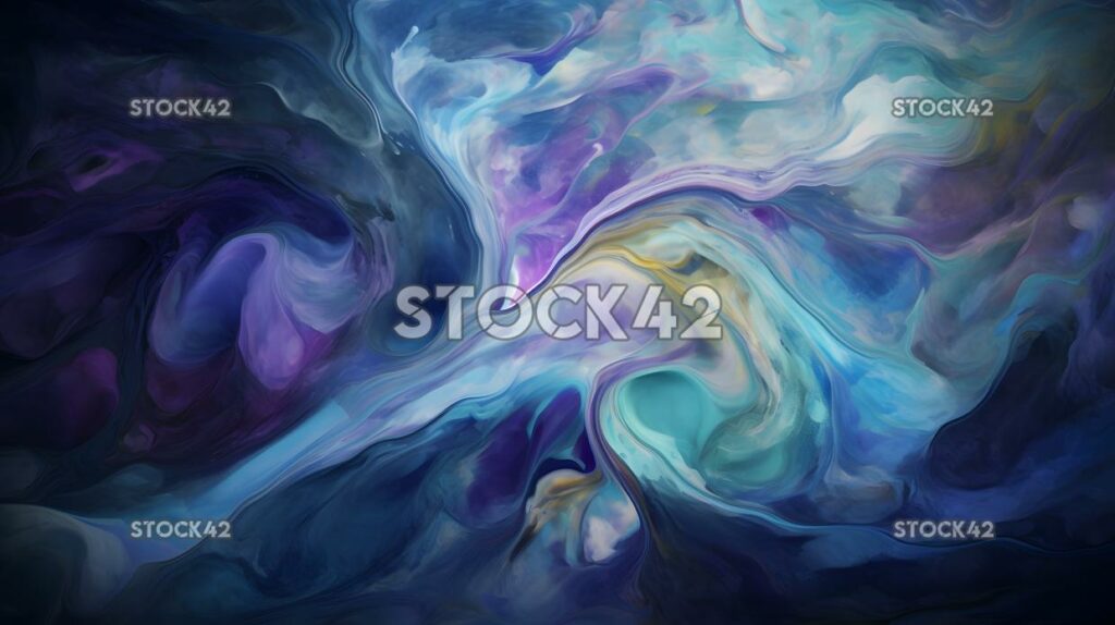 An abstract swirl of blues and purples