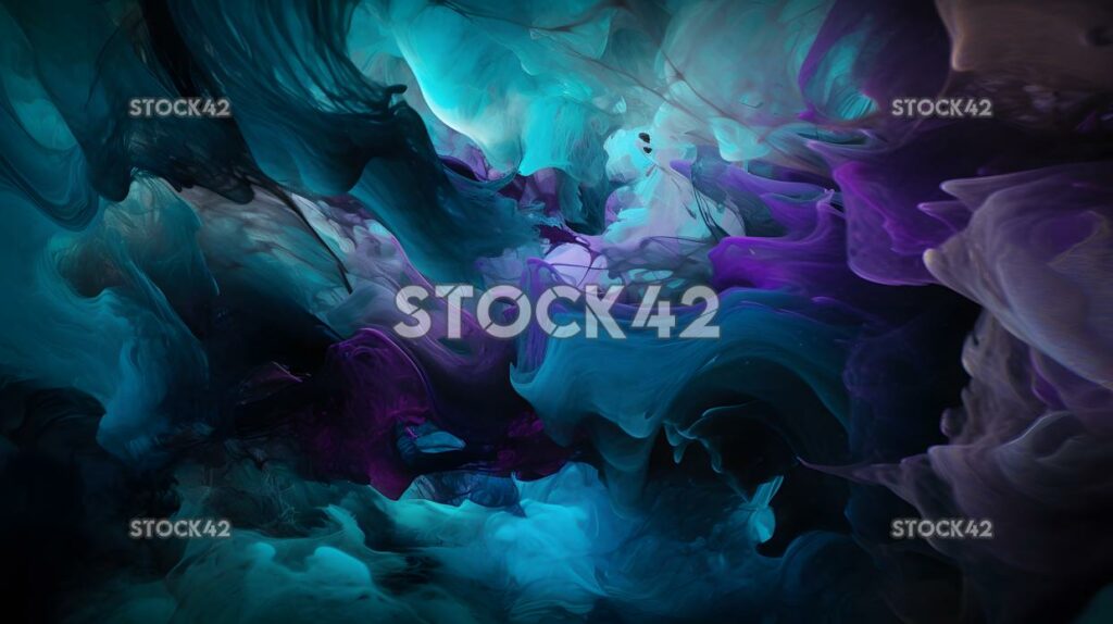 An abstract swirl of blues and purples one