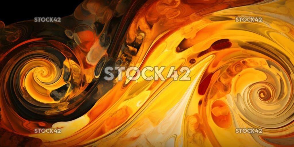 An abstract swirl of oranges and yellows two