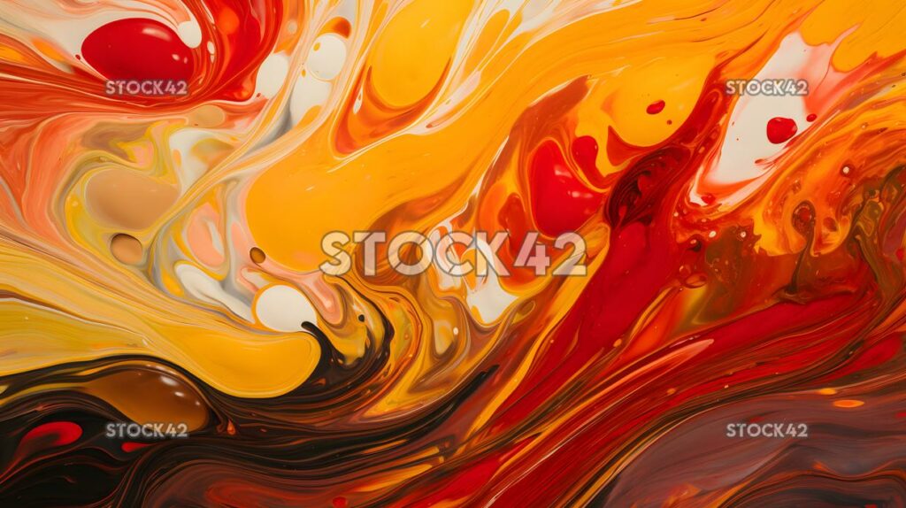 An abstract swirl of reds oranges and yellows three