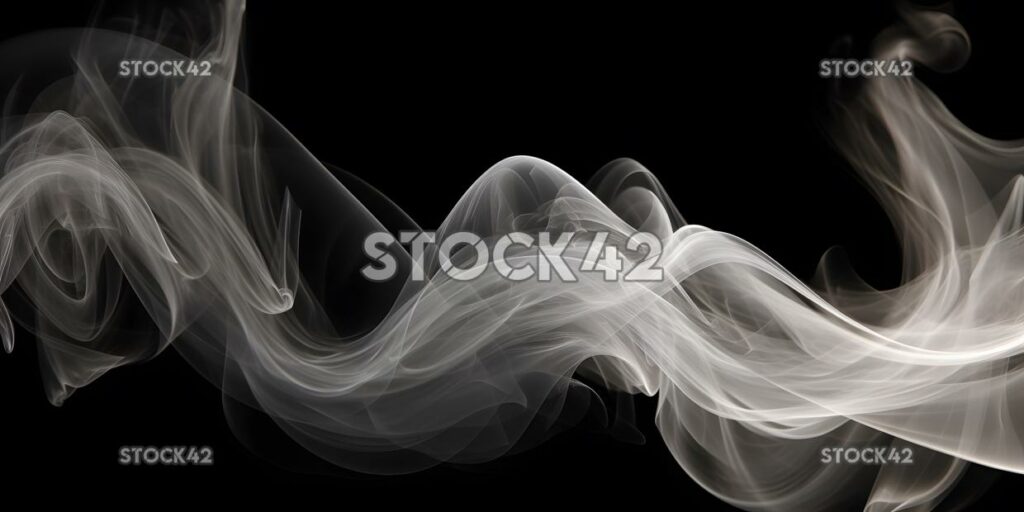 An ethereal design of wispy smoke trails in shades of whi three