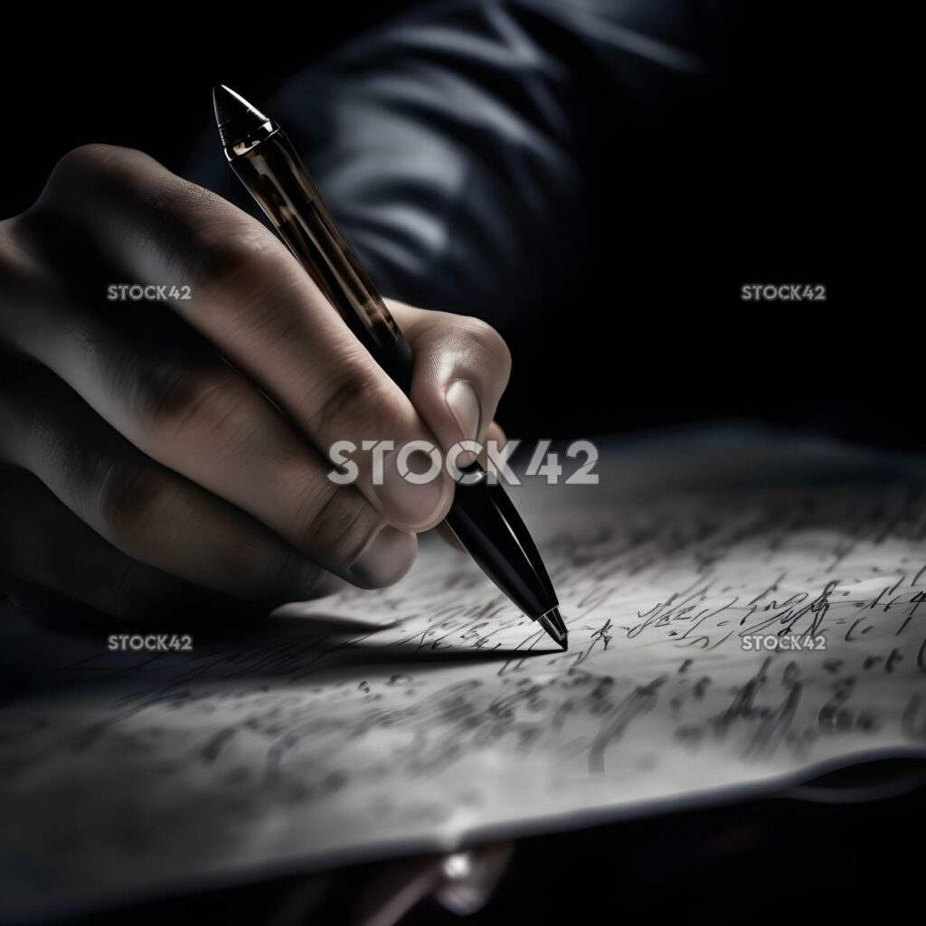 An executive signing a document with a fountain pen Hyper two