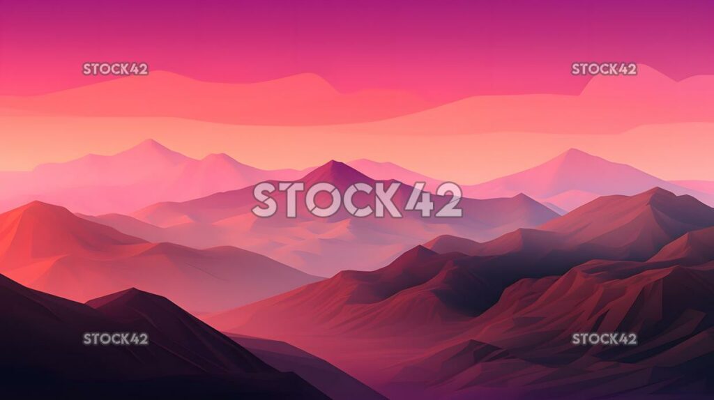 Anabstractlandscapeofpinkmountainsagainstapurpl one