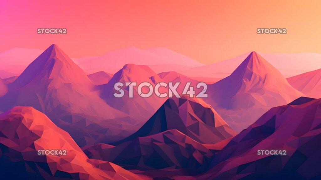 Anabstractlandscapeofpinkmountainsagainstapurpl three