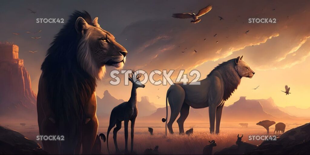 Animales salvajes paisaje cielo