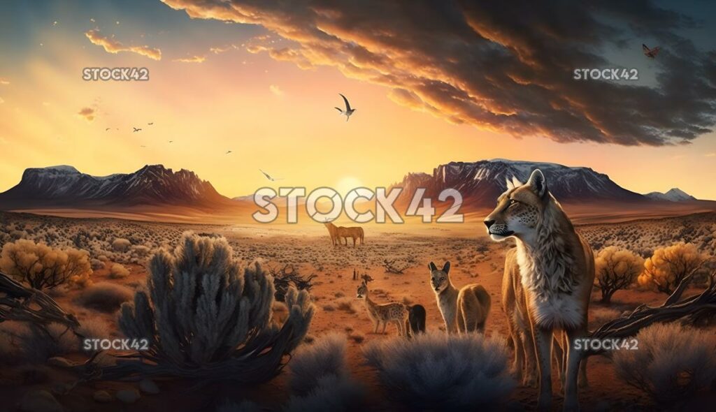 Animals wilderness landscape sky one