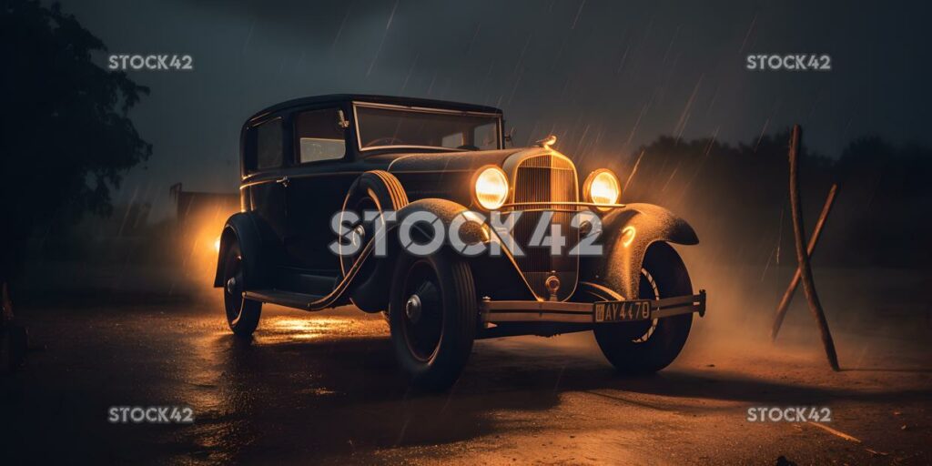 Antique car history vintage dynamic lightning cinematic