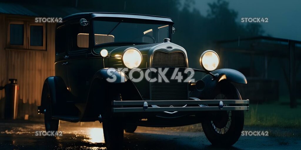 Antique car history vintage dynamic lightning cinematic three