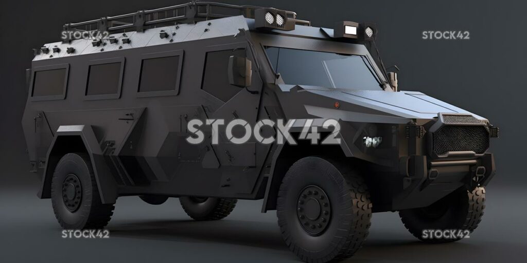 Armored car security protection Hyper-realistic