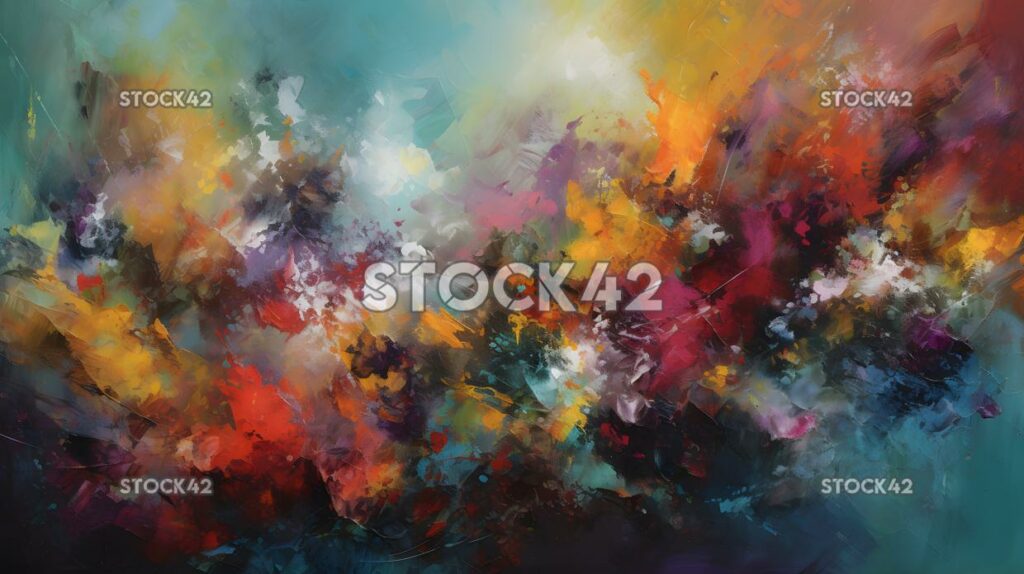 Art vibrant abstract painting with bold colors and unique one