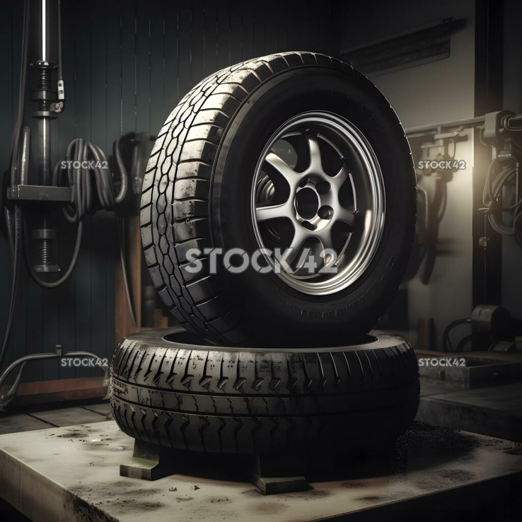 Balancing tires on a car using a tire balancing machine a