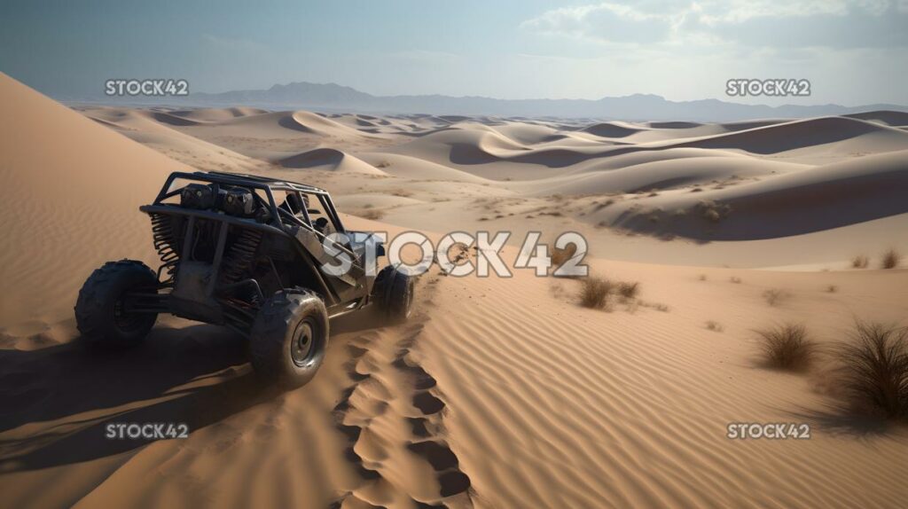 Buggy sand dunes desert Hyper-realistic three