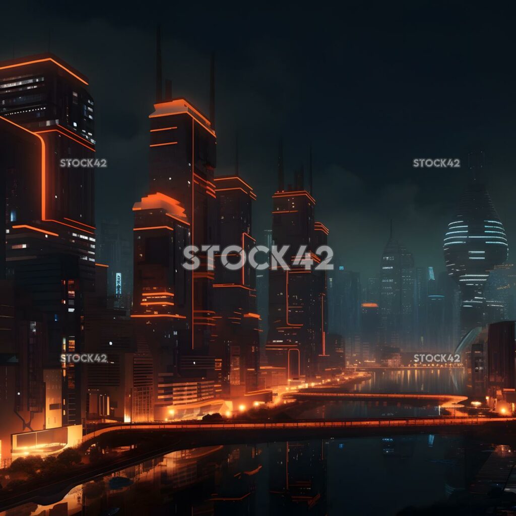 Cityscapes architecture skyline lights