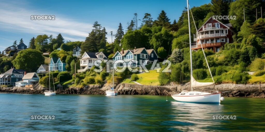 Coastal escape a peaceful coastal town with quaint houses one