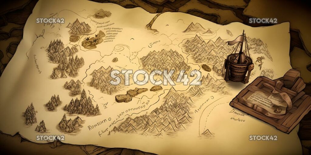 Juego de aventuras de juegos de consola crear un mapa del tesoro uno