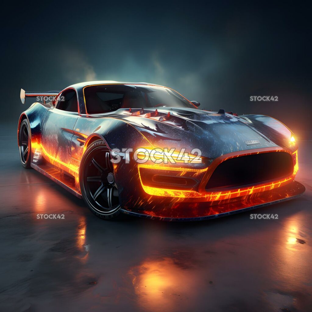 Console Gaming racing game design a custom car with flame three