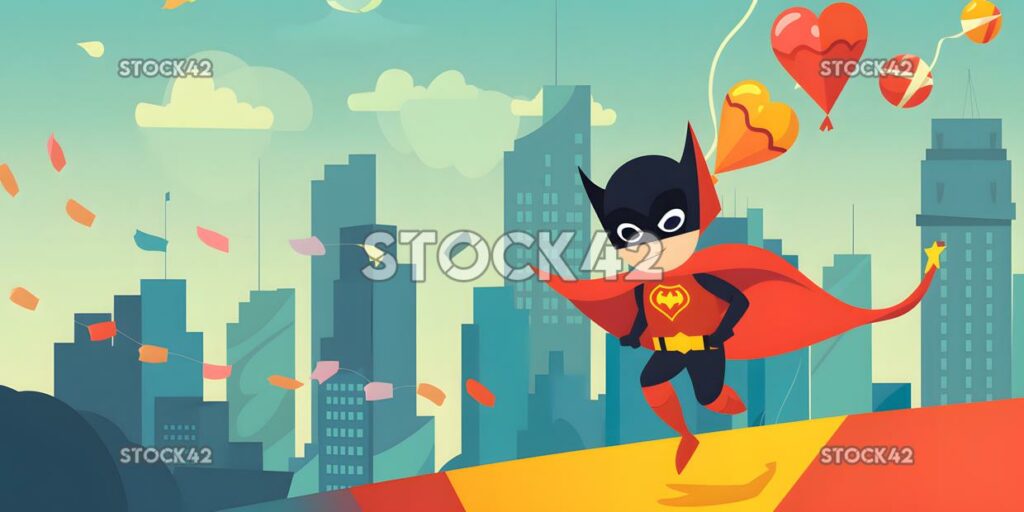 Create a banner for a birthday party with a superhero the one