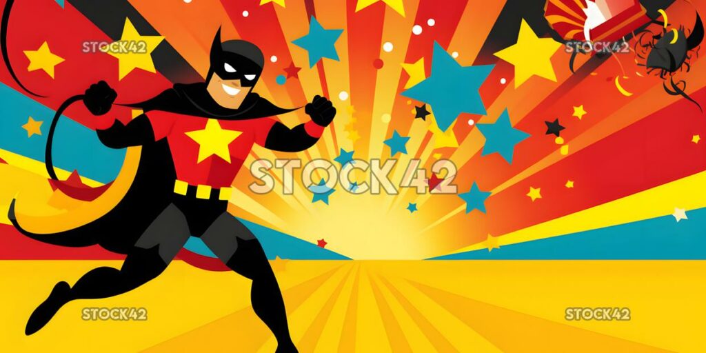 Create a banner for a birthday party with a superhero the three