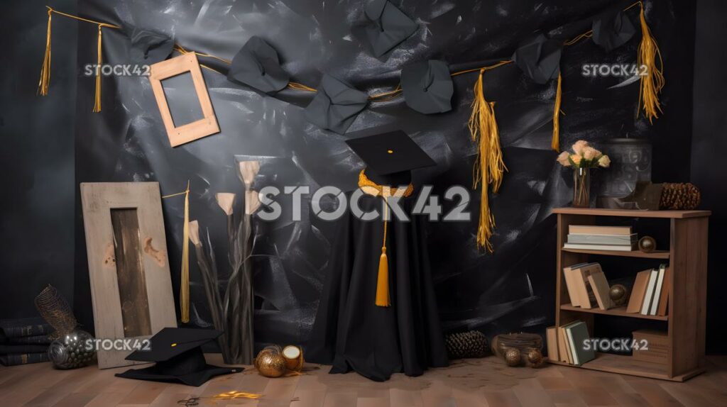 Create a photo booth backdrop for a graduation party with one