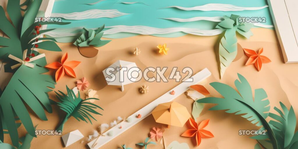 Create an invitation for a tropical-themed party on the b one