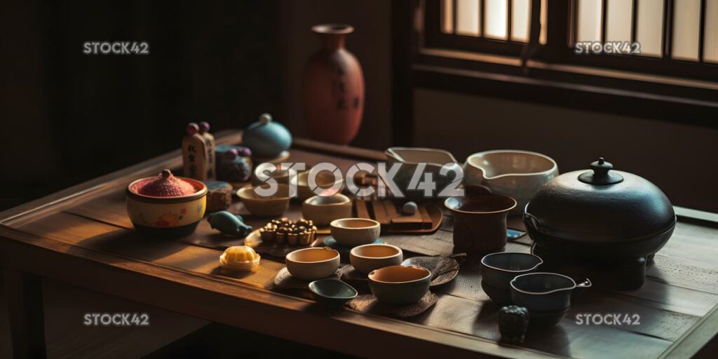 Culture traditional Japanese tea ceremony with a beautifu one