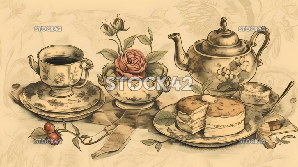 Design a banner for a tea party with a vintage theme Hype one