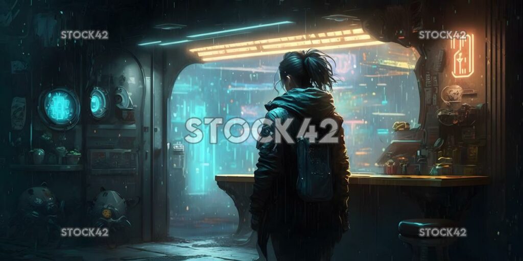 Digitale Kunst 3D-Animation Cyberpunk