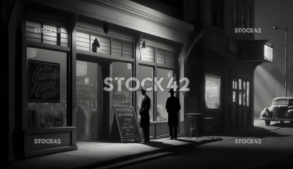 Film noir shadows contrasts atmosphere