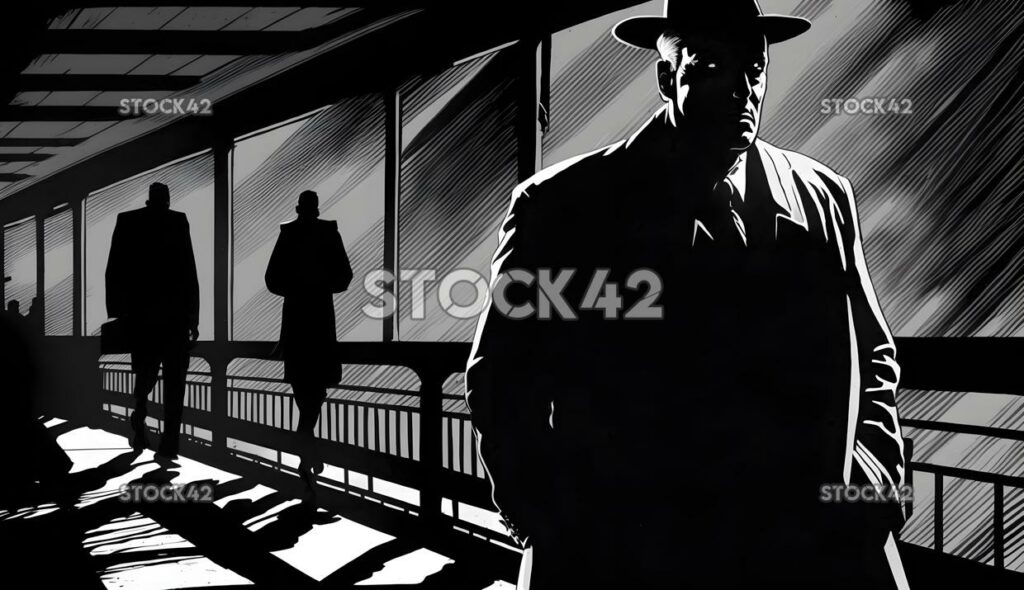 Film noir shadows contrasts atmosphere one